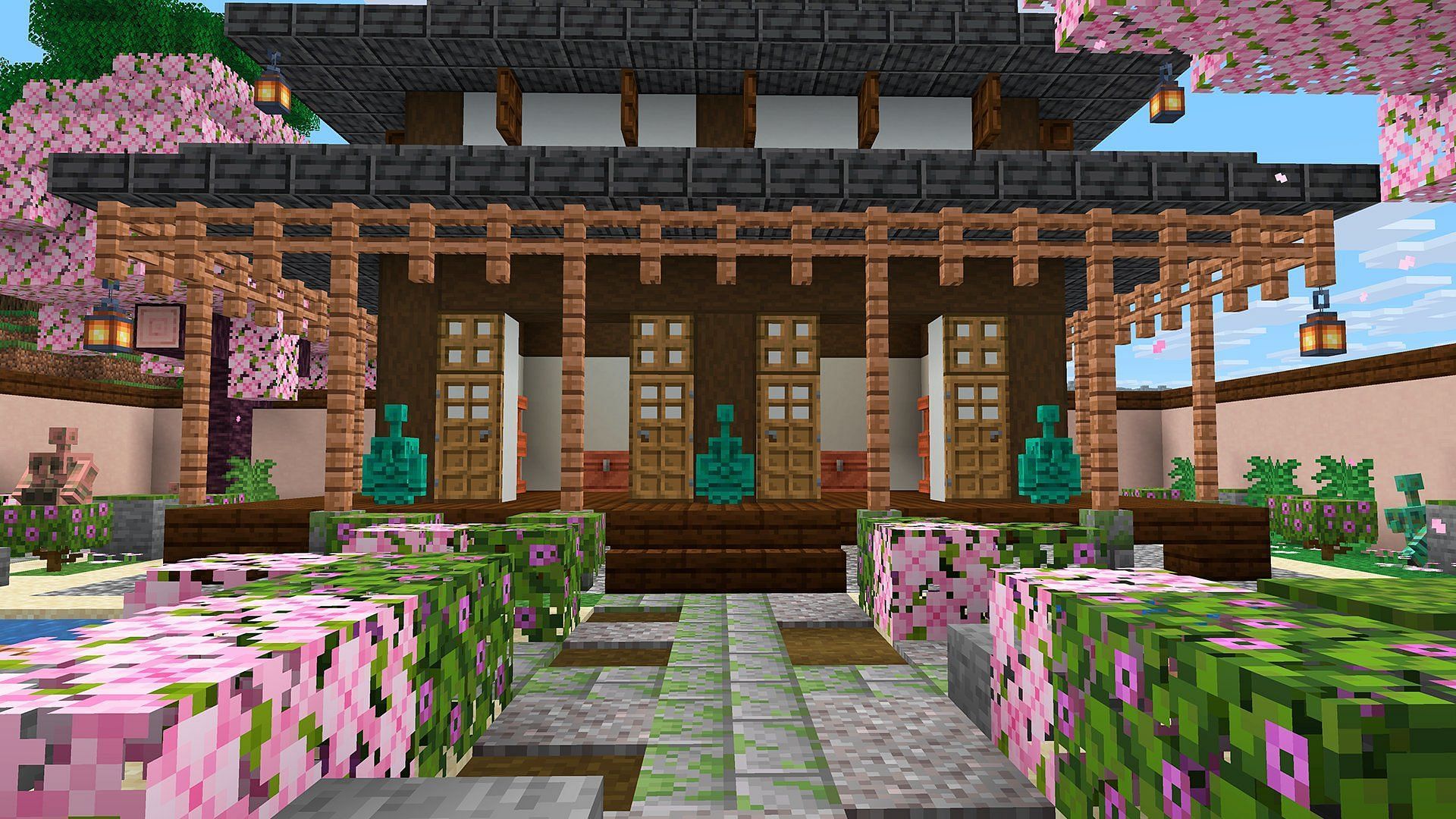 The Minecraft Preview also added new items such as shelves (Image via Mojang Studios)